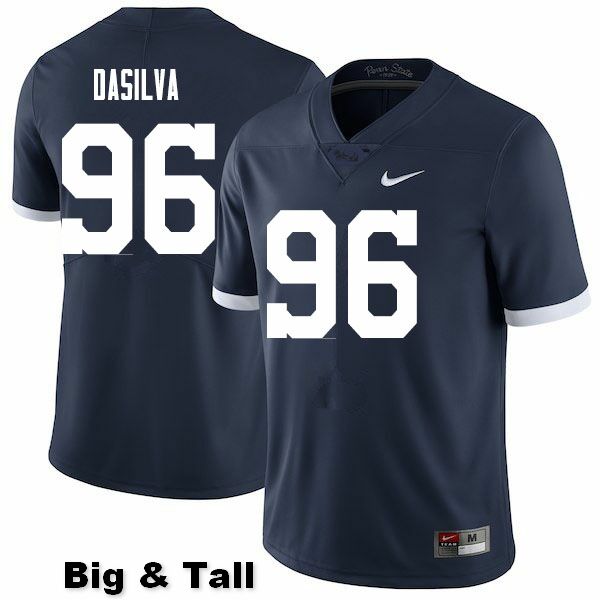 NCAA Nike Men's Penn State Nittany Lions Anthony DaSilva #96 College Football Authentic Throwback Big & Tall Navy Stitched Jersey VEE0298LG